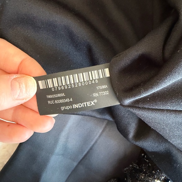 Zara Black Sequin Fringe Blouse - Picture 8 of 9